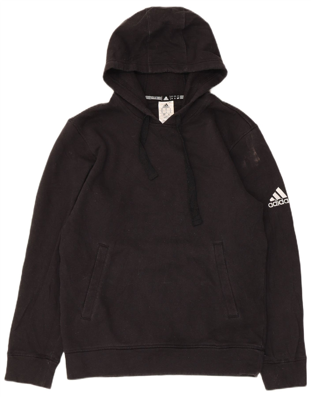 Adidas Męska bluza z kapturem, mała, czarna, bawełniana