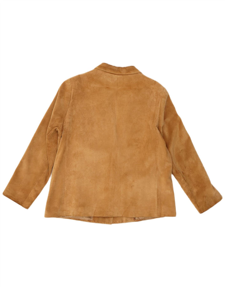 Vintage damska marynarka zapinana na 2 guziki, UK 14, średni brąz