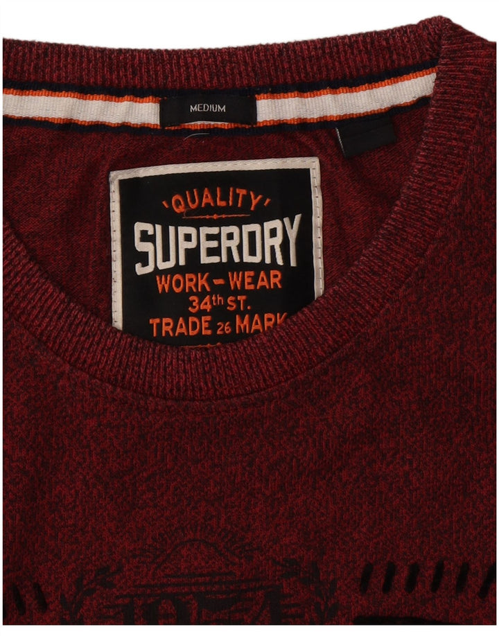 Męski T-shirt SUPERDRY z grafiką, średni bordowy