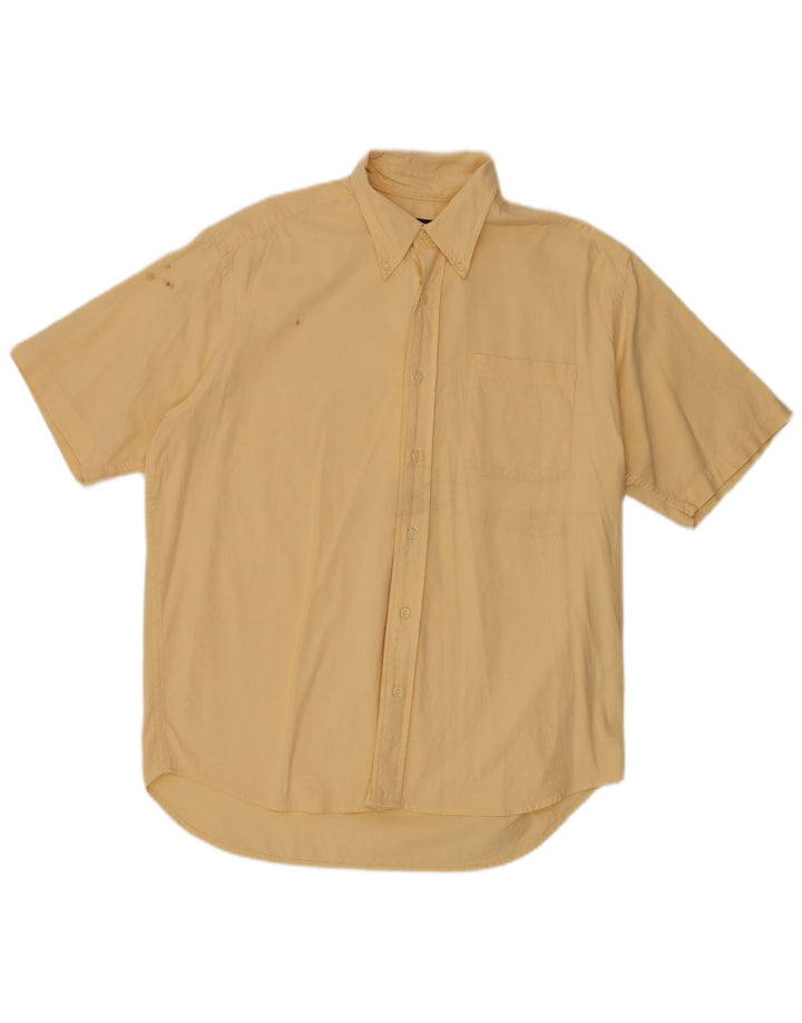 Koszula męska z krótkim rękawem Eddie Bauer, średnia żółta bawełna