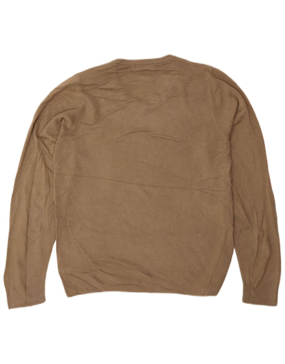 Męski sweter Marks & Spencer Blue Harbor z dekoltem w kształcie litery V, mały, brązowy, akrylowy