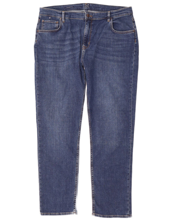 Crew Clothing Damskie proste dżinsy UK 18 XL W36 L31 Niebieska bawełna