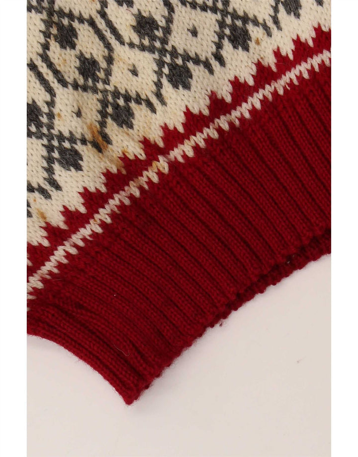 Męski sweter unisex Voss z okrągłym dekoltem, średni, złamany biały Fair Isle