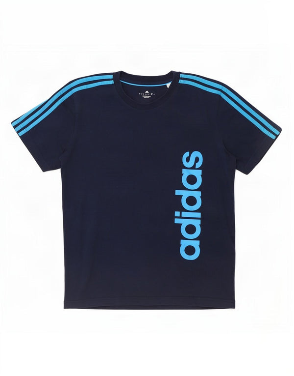 Adidas Męska koszulka Climalite Graphic Top, duża, granatowa, bawełniana