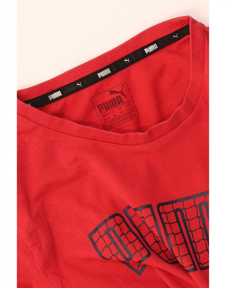 Chłopięcy T-shirt z grafiką Puma 13-14 lat, czerwony