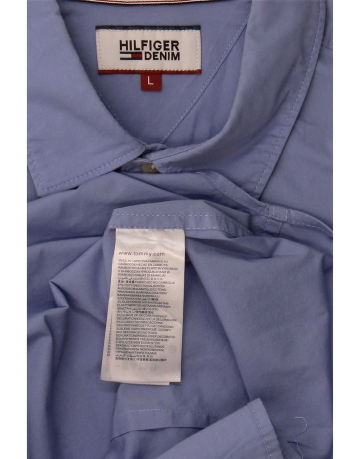 Męska koszula slim fit Tommy Hilfiger, duża, niebieska, bawełniana