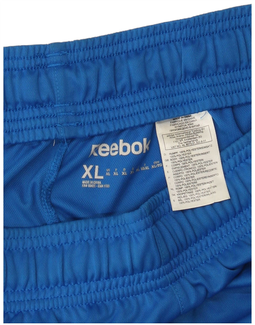 Męskie spodenki sportowe REEBOK XL Niebieski poliester z blokami kolorów