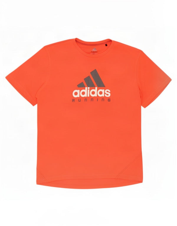 Adidas Mens Graphic T-Shirt Top XL Orange Polyester