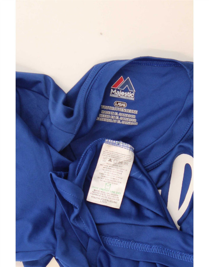 Chłopięcy T-shirt z grafiką Majestic 13-14 lat, duży, niebieski poliester