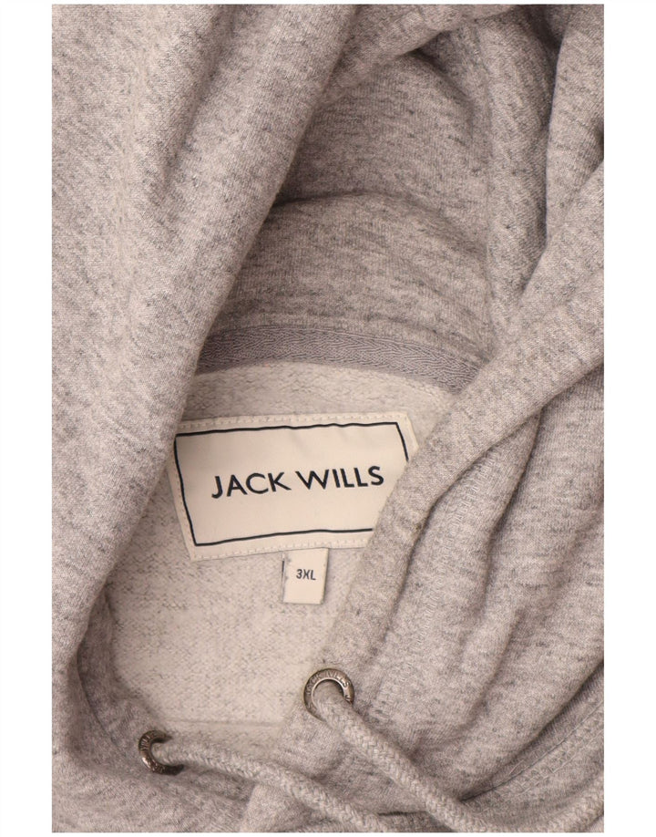 Męski sweter z kapturem i grafiką JACK WILLS 3XL, szara bawełna w plamki