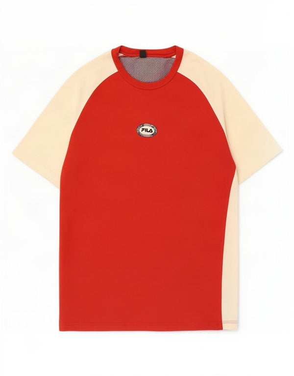 Męski T-shirt Fila z grafiką, bawełniany top XL w kolorze czerwonym