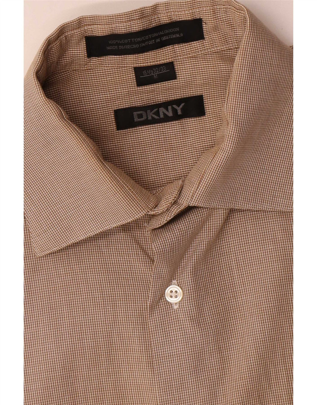 Koszula męska Dkny, rozmiar 15, 1/2, bawełniana kratka w kolorze średniego brązu