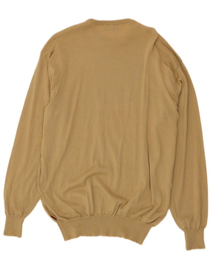 Męski sweter Kappa z okrągłym dekoltem 2XL Beżowa dziewicza wełna