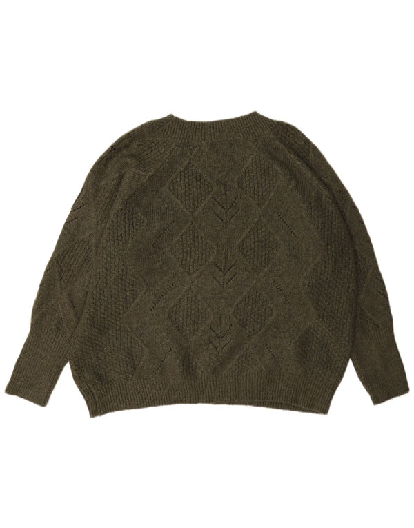 Marks & Spencer Damski sweter oversize z okrągłym dekoltem, UK 18 XL, zielony
