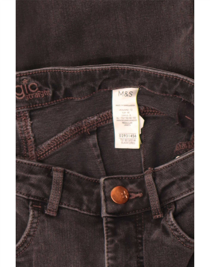Marks & Spencer Damskie jeansy slim UK 12 Medium W30 L28 Czarna bawełna