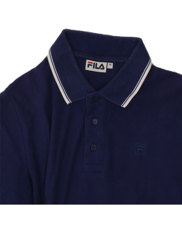 FILA Mens Polo Shirt Medium Navy Blue Cotton Vintage Fila and Second-Hand Fila from Messina Hembry 
