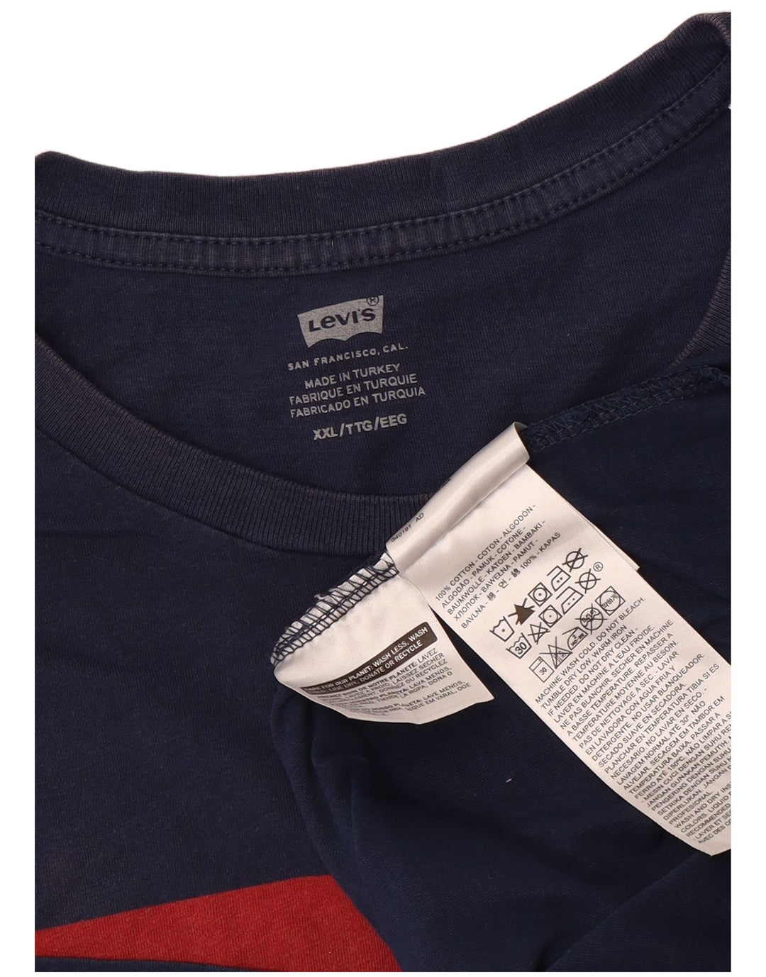Męska koszulka z grafiką Levi's Top 2XL, granatowa, bawełniana