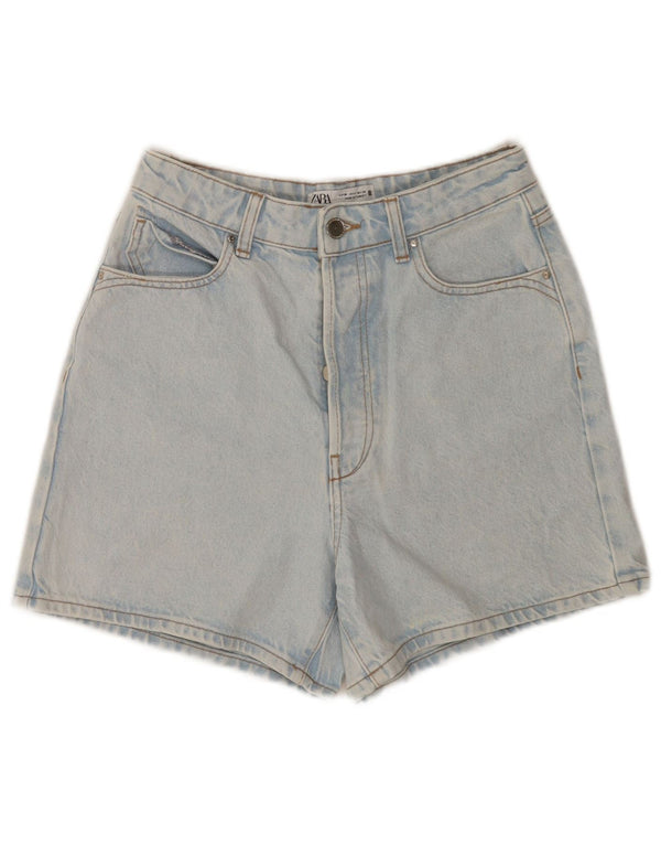 Damskie spodenki jeansowe z wysokim stanem Zara EU 38 Small W28 Niebieskie