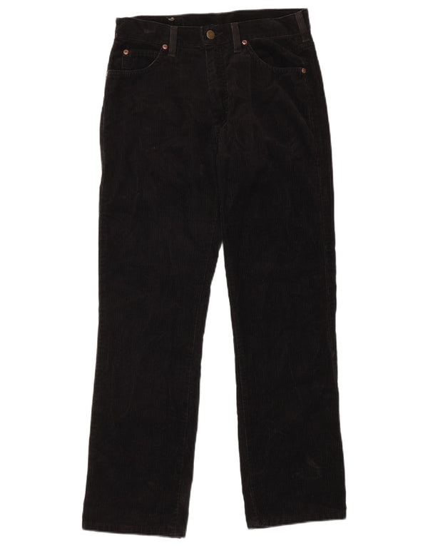 Damskie sztruksowe spodnie LEE z wysokim stanem US 12 Large W29 L30 czarne