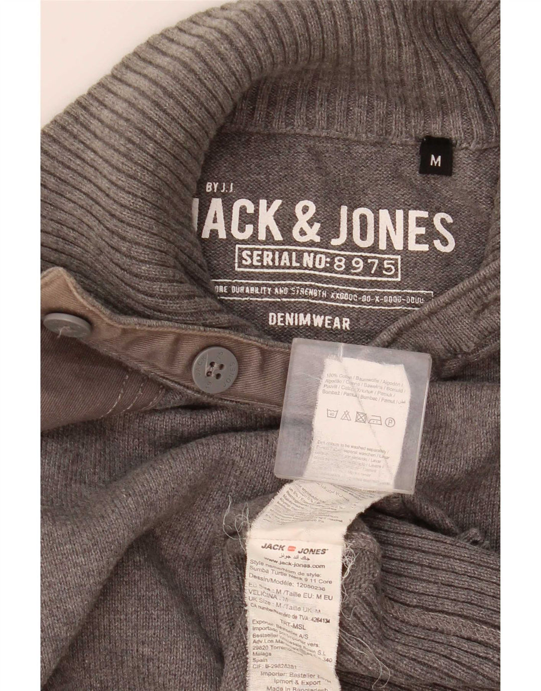 Męski sweter zapinany na guziki Jack & Jones, średnioszary