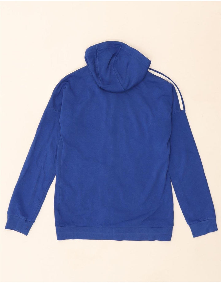 ADIDAS Boys Zip Hoodie Sweater 11-12 Years Blue Vintage Adidas and Second-Hand Adidas from Messina Hembry 