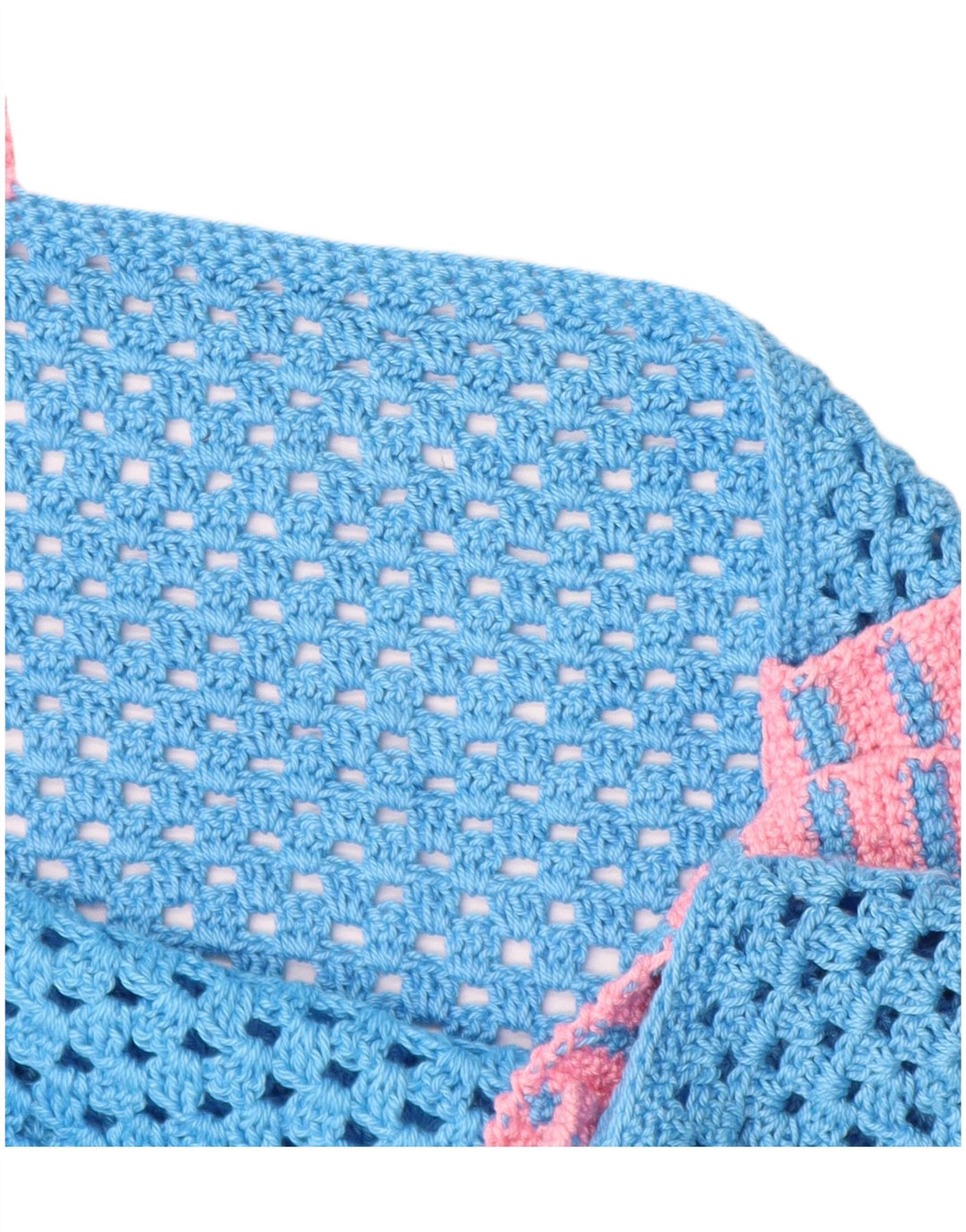 Damski top na szydełku VINTAGE UK 14, średni niebieski