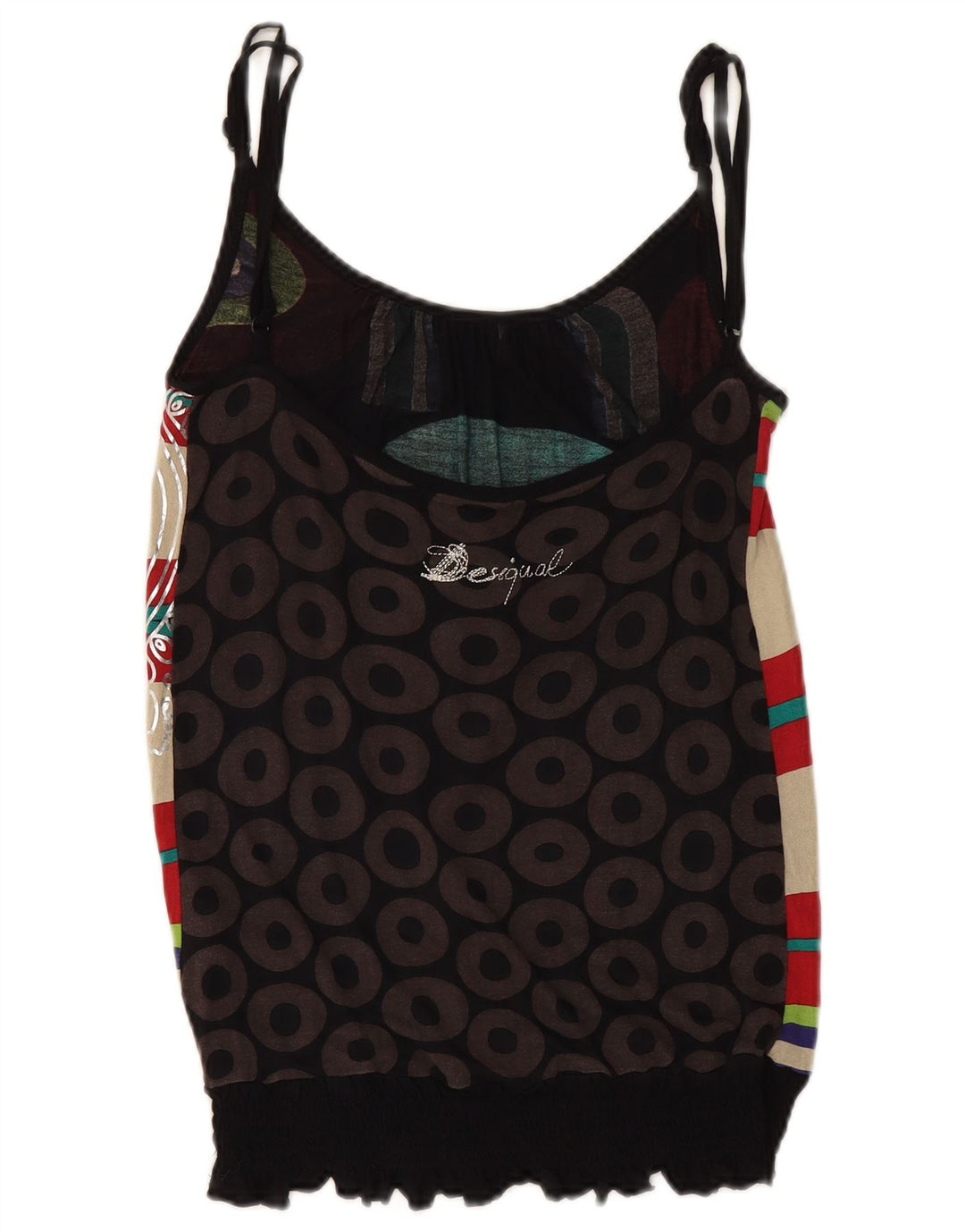 Damski top na ramiączkach DESIGUAL UK 12, średni wielobarwny geometryczny