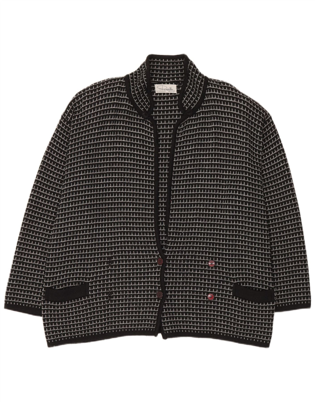 Męski sweter rozpinany Settebello XL w czarną kratkę, akryl