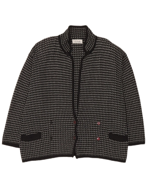 Męski sweter rozpinany Settebello XL w czarną kratkę, akryl