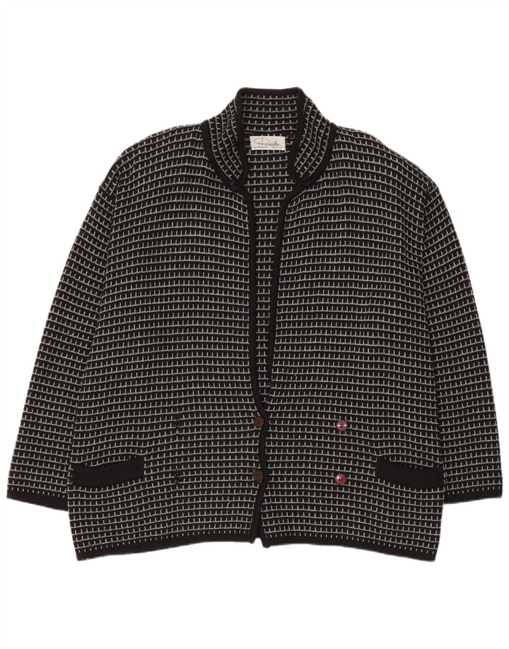 Męski sweter rozpinany Settebello XL w czarną kratkę, akryl