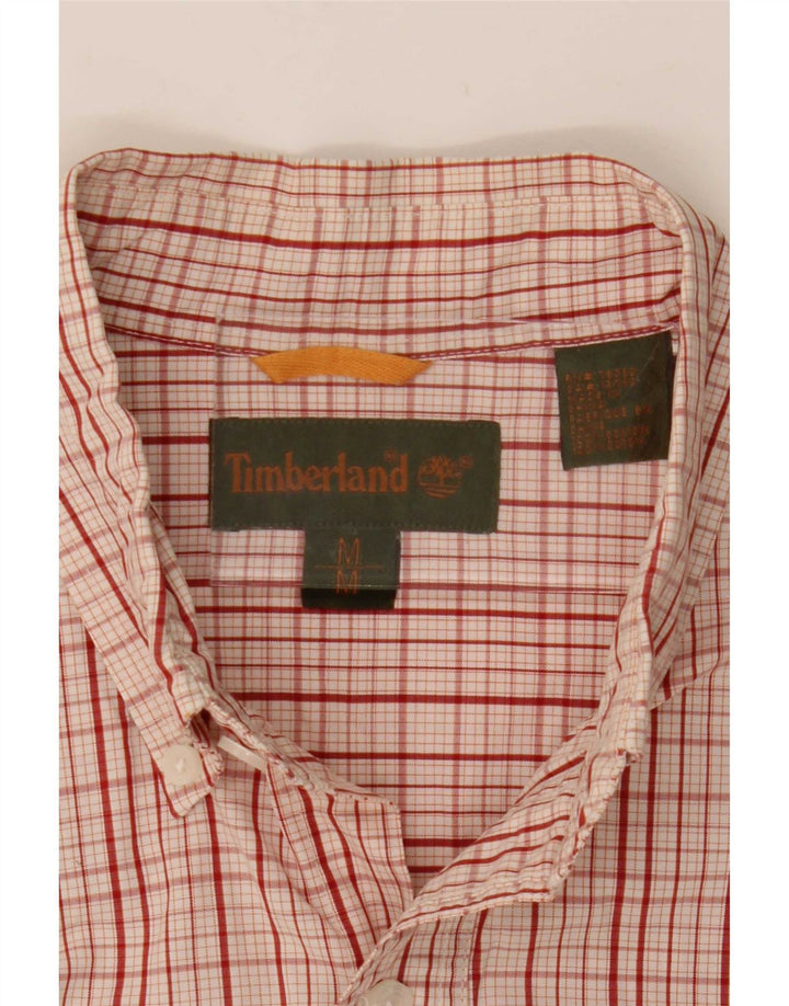 Koszula męska Timberland, bawełniana, w średnią czerwoną kratkę