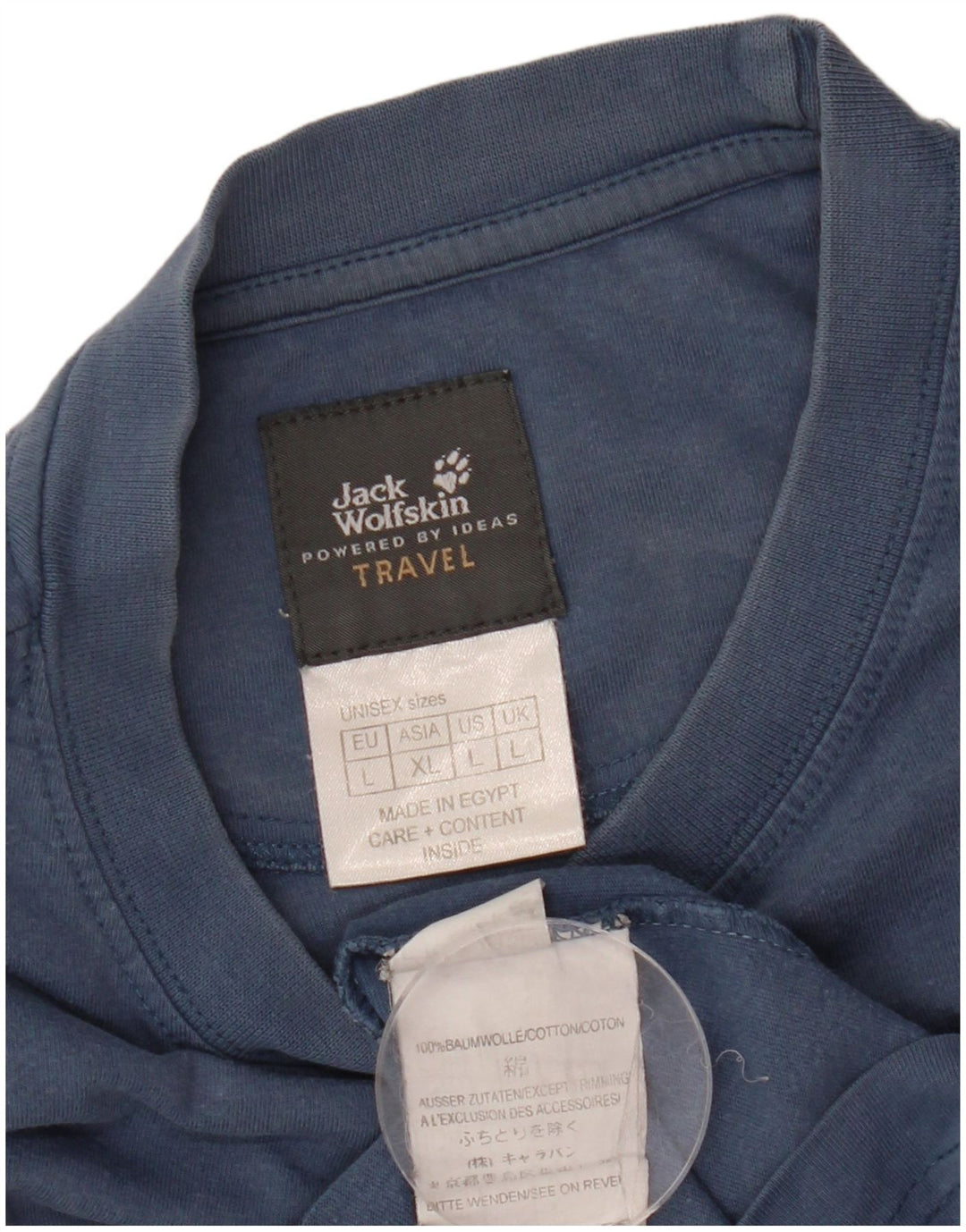 Męski T-shirt z grafiką JACK WOLFSKIN, duży, granatowy, bawełniany