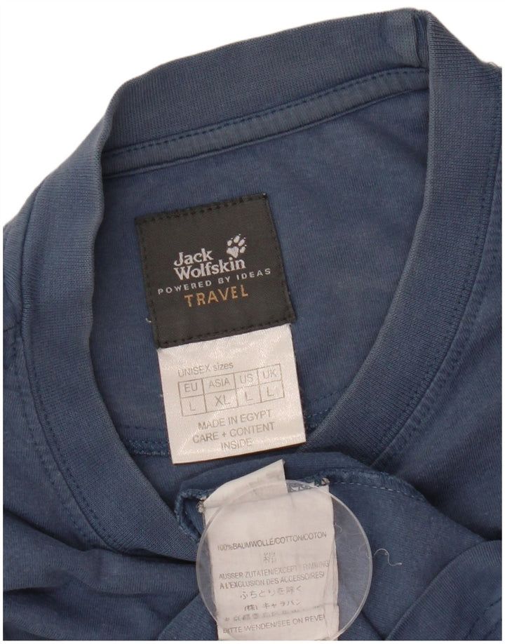 Męski T-shirt z grafiką JACK WOLFSKIN, duży, granatowy, bawełniany