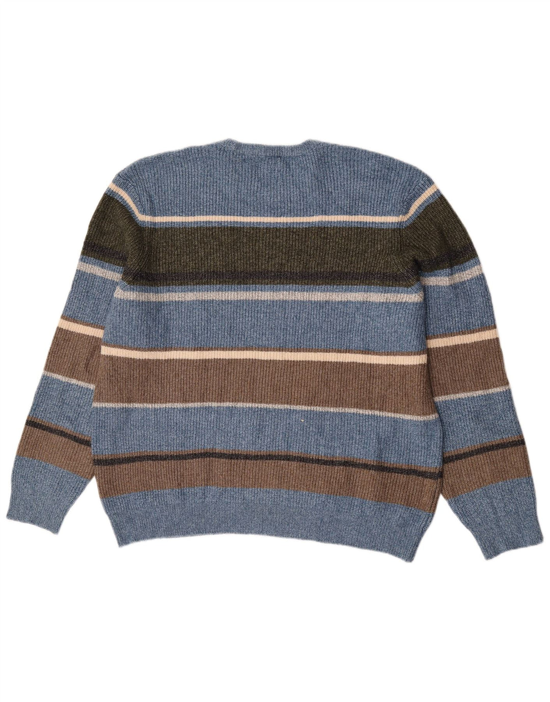 Marks & Spencer Męski sweter z okrągłym dekoltem 2XL Niebieskie paski, poliamid