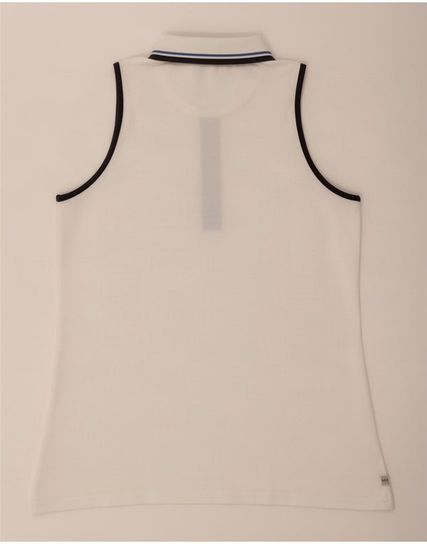 Damska koszulka polo bez rękawów Slam z grafiką UK 10 Small White Colourblock