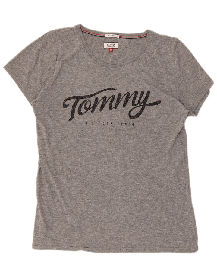 Damska koszulka graficzna Tommy Hilfiger Top UK 14 Medium Grey