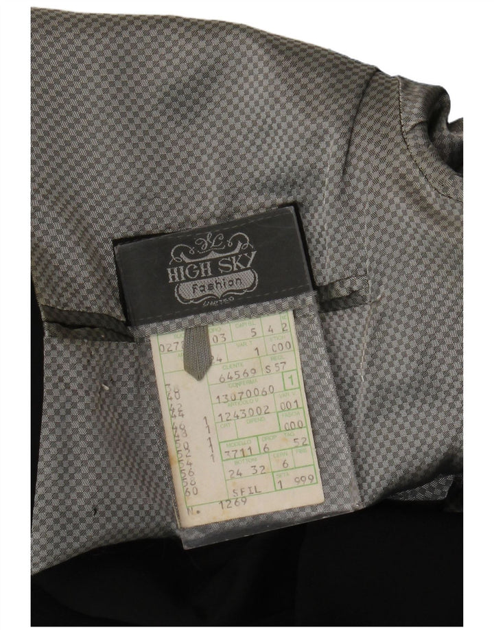 Męska marynarka zapinana na 1 guzik High Sky IT 52 XL Czarna dziewicza wełna