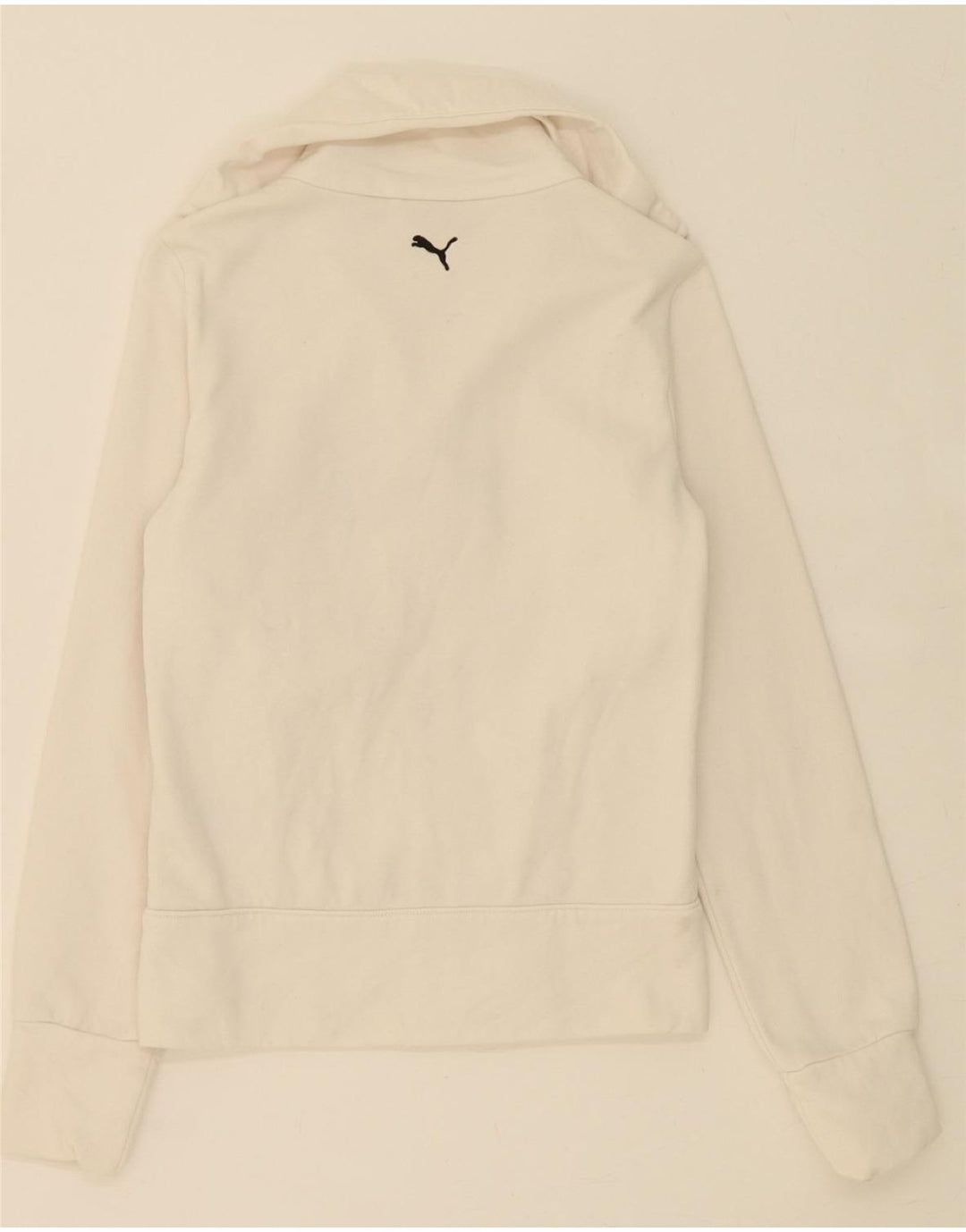 PUMA Womens Graphic Tracksuit Top Jacket UK 12 Medium White Cotton Vintage Puma and Second-Hand Puma from Messina Hembry 