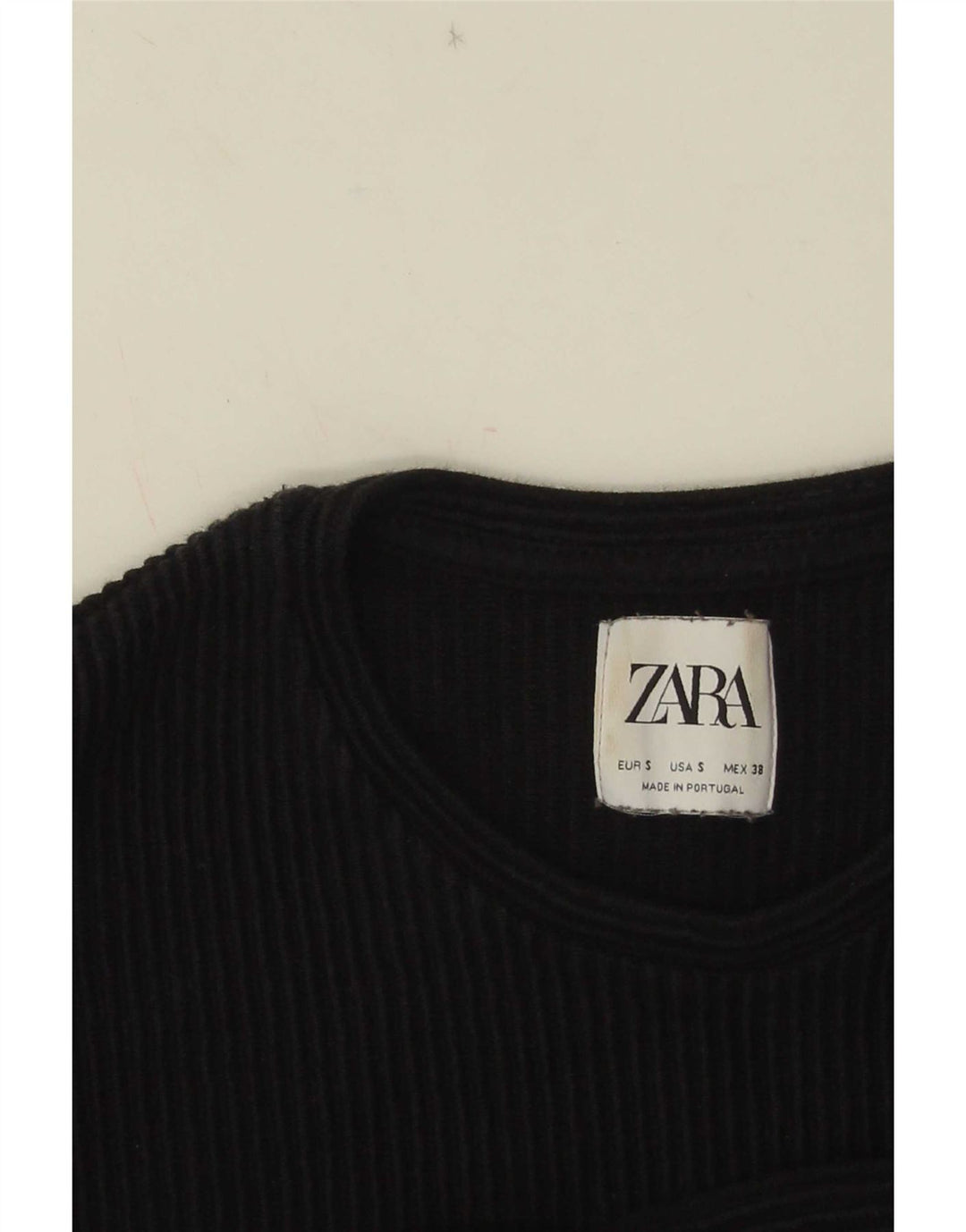 Męski top Zara z długim rękawem, mały, czarny, bawełniany