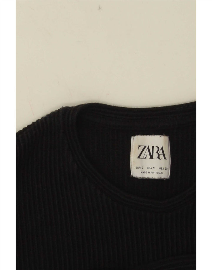 Męski top Zara z długim rękawem, mały, czarny, bawełniany
