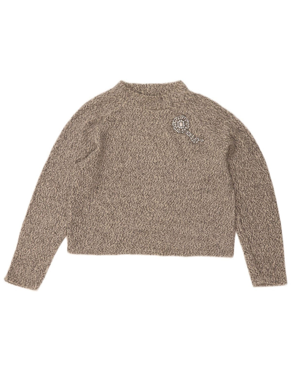Damski sweter z golfem Zara UK 10 Small, szary, nakrapiany, bawełniany