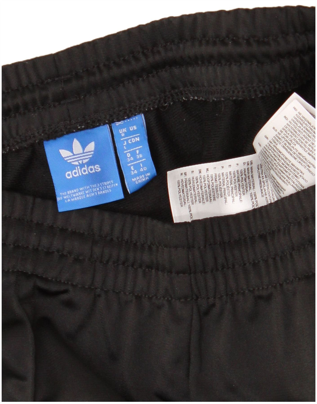 Damskie spodnie dresowe ADIDAS UK 8, małe, czarne, poliestrowe