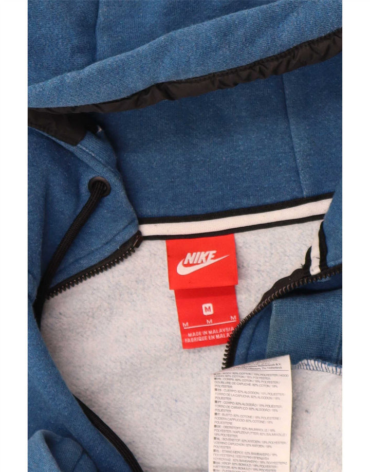 Męski sweter z kapturem i zamkiem Nike, bawełniany, w kolorze średniego błękitu