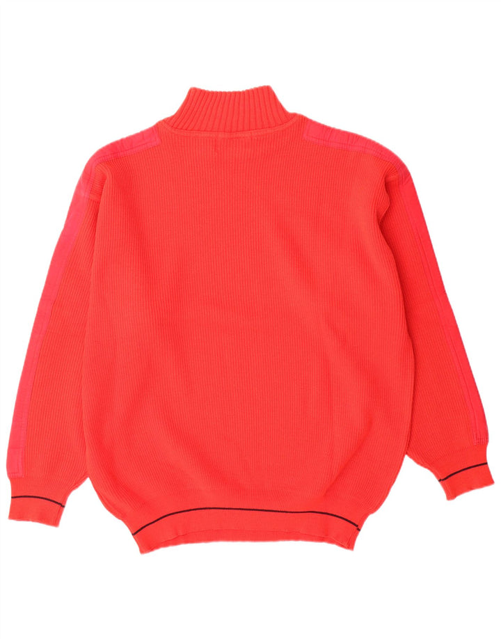 Vintage męski sweter z golfem IT 50 średnia czerwona wełna