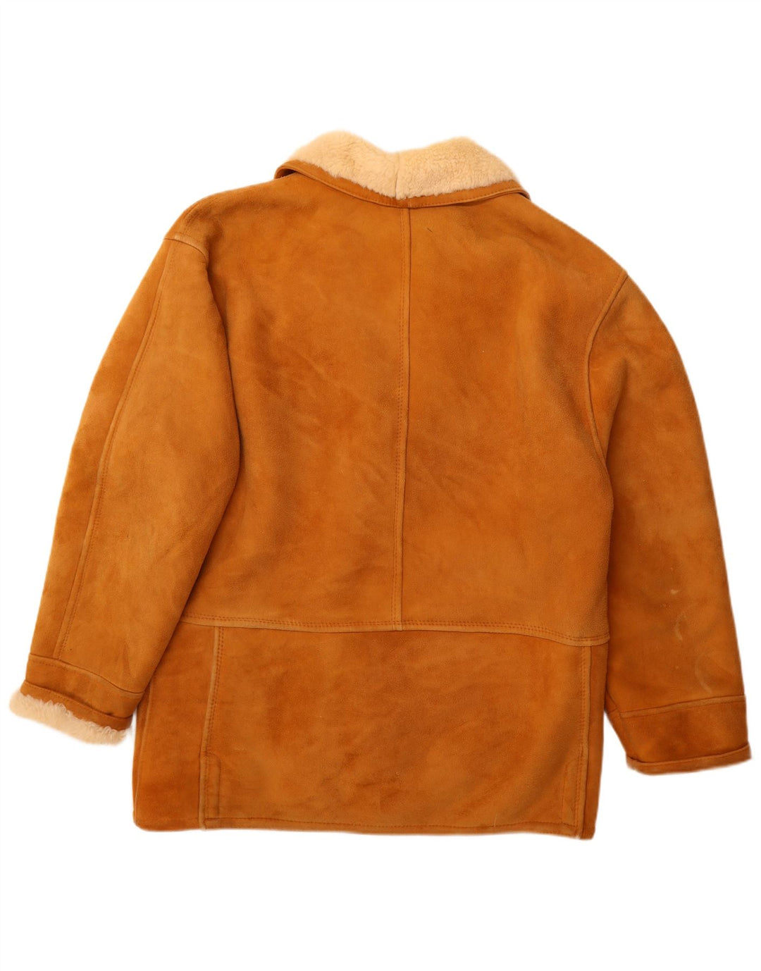 Vintage męska kurtka shearling IT 52 XL brązowa skóra