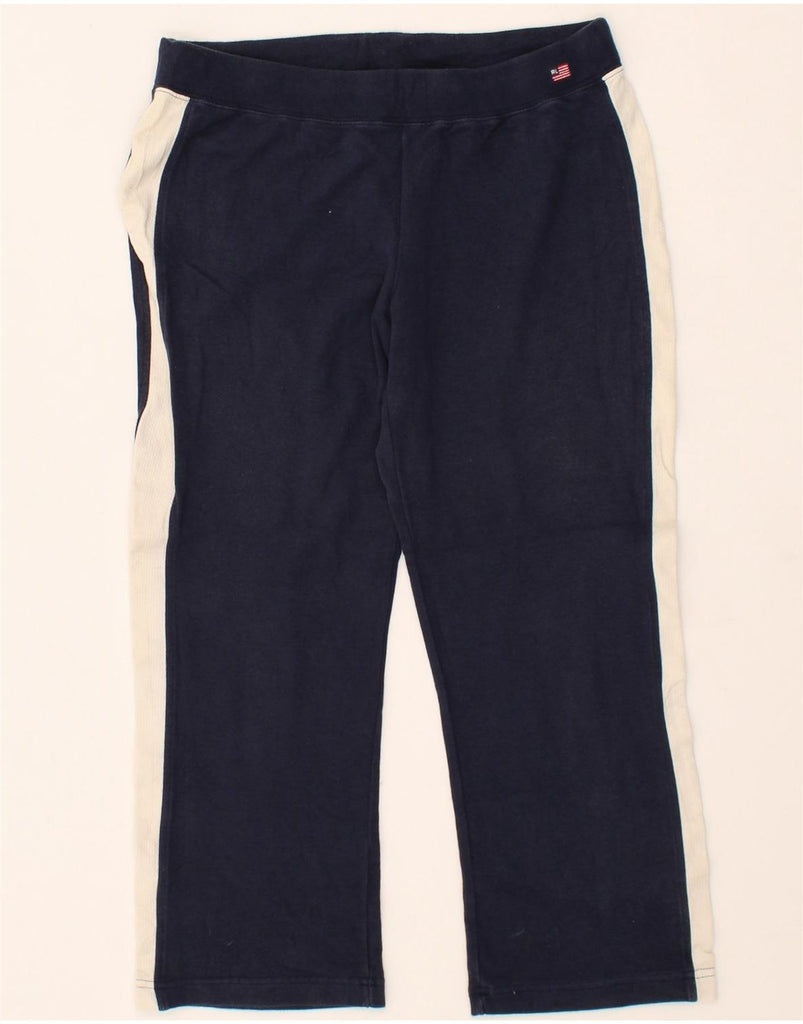 RALPH LAUREN Womens Tracksuit Trousers UK 10 Small  Navy Blue Colourblock Vintage Ralph Lauren and Second-Hand Ralph Lauren from Messina Hembry 