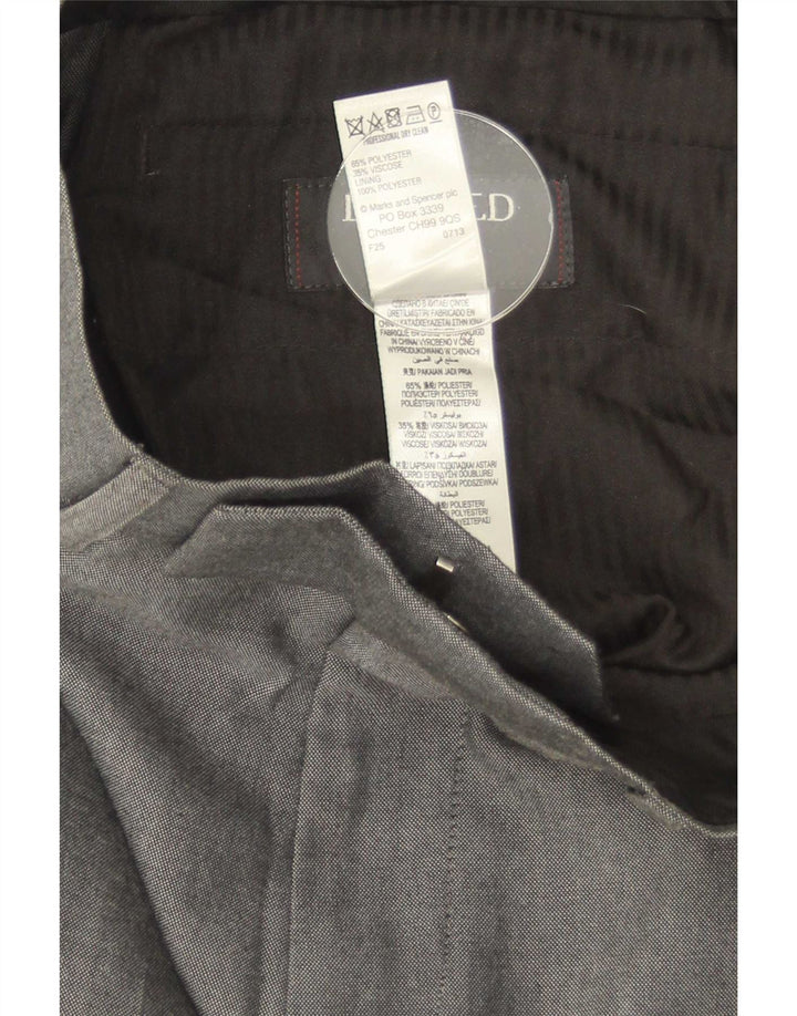 Marks & Spencer Męskie proste spodnie garniturowe W30 L31 Szary poliester