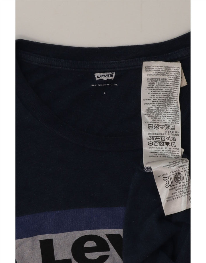 Męski T-shirt z grafiką Levi's, duży, granatowy, bawełniany