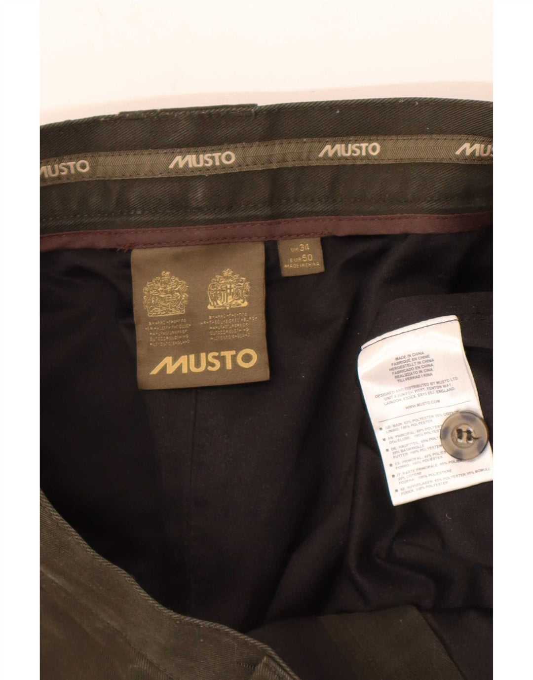 Męskie spodnie jeździeckie Musto Capri EU 50 Large W34 L21 Khaki Poliester