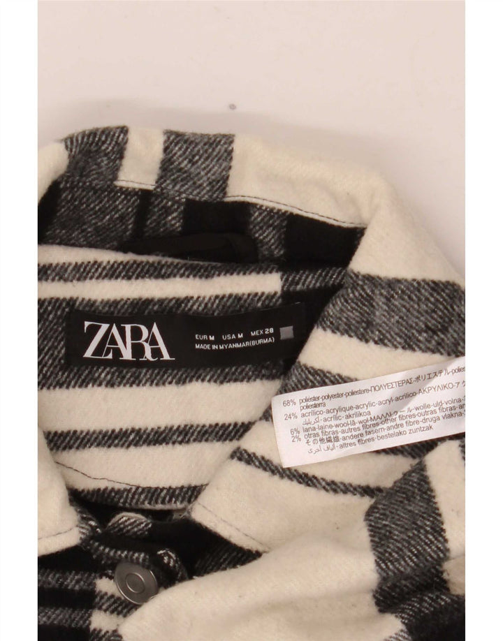 Damska kurtka oversize Zara UK 14, poliester w średnią czarną kratkę